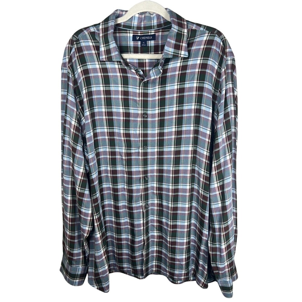 Cremieux Mens XL Plaid Button Up Shirt Long Sleeve Multicolor EUC‎